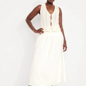 Old Navy Hugh Waisted Crinkle Gauze Smock Maxi Skirt